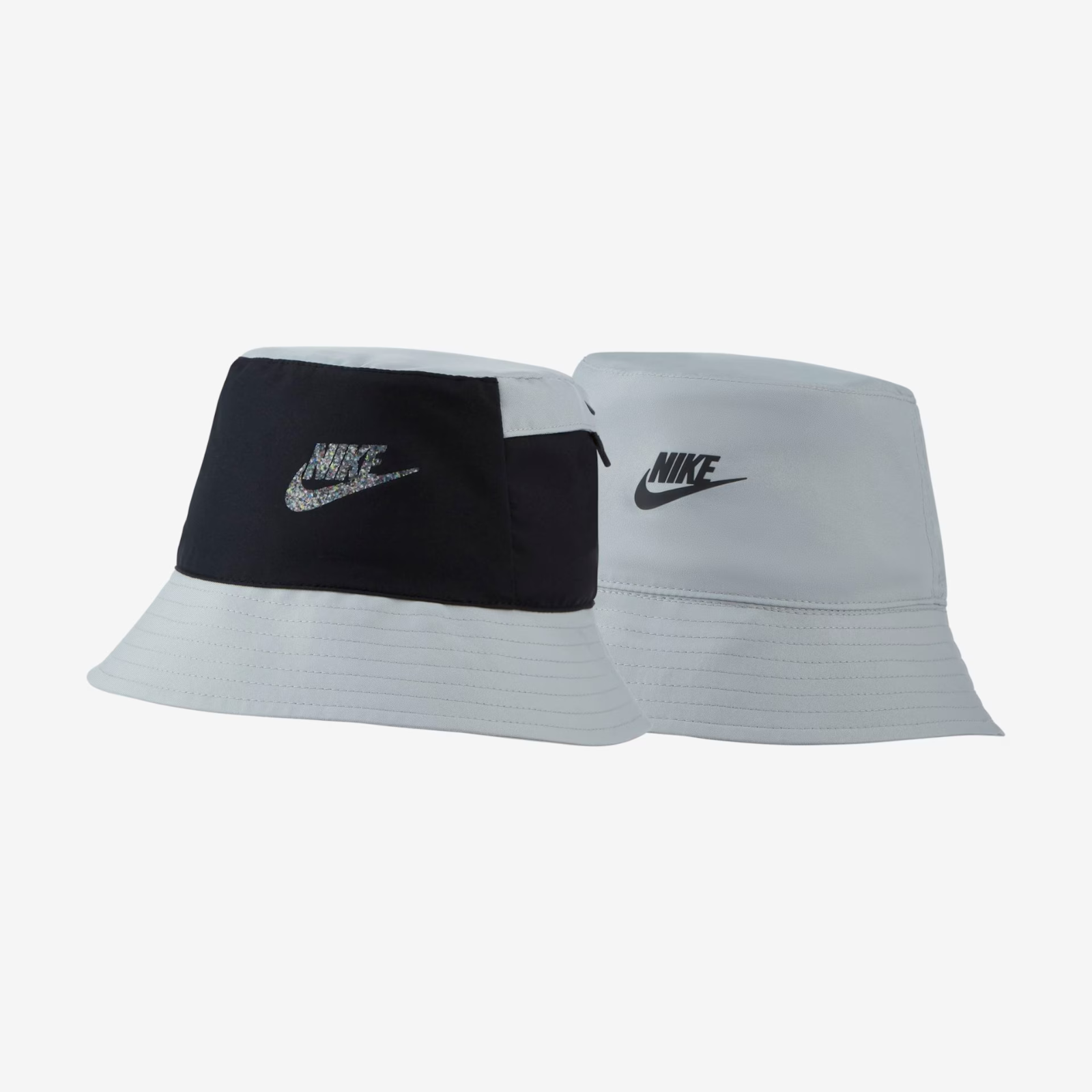 Nike Kids Bucket Hat M/L Reversible Gray Black Pocket Unisex