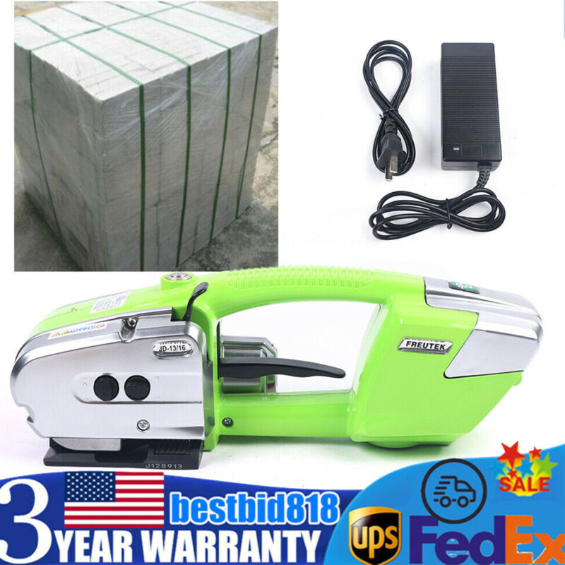 Electric Strapping Machine Portable PET/PP Plastic Belt Strapper Tool+ Battery