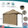 Gazebo Universal Replacement Privacy Curtain - Wonwon Privacy Panel Canopy Side Wall with Zipper for 10' x 12' Outdoor Gazebo (Khaki)