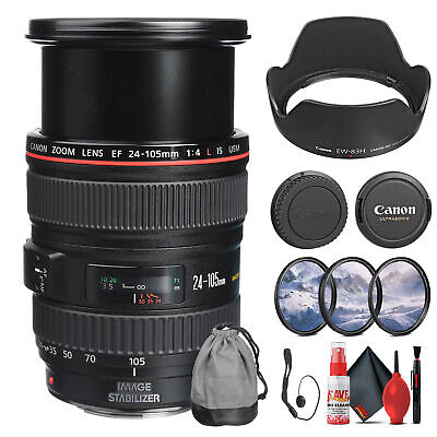 Canon EF 24-105mm f/4L IS USM Lens (0344B002) + Filter Kit + Canon EF 24-105mm f/4L IS USM Lens (0344B002) + Filter Kit +