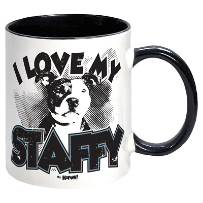 Staffy Staffordshire Bull Terrier Mug sketch Retro Novelty Gift Idea pet lovers