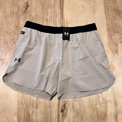 Under Armour Vanish Elite Training Running Shorts Mens Sz 2XL Sahara Beige $65
