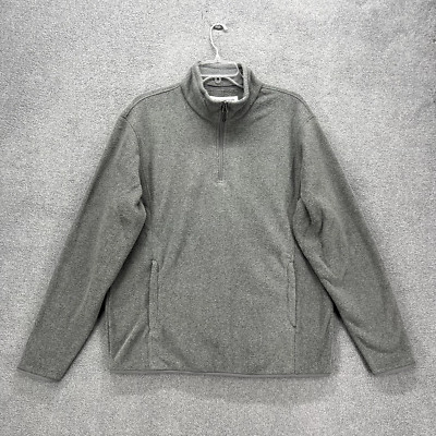 Amazon essentials Sweater Womens Large Gray fleece zipped pockets Pullover