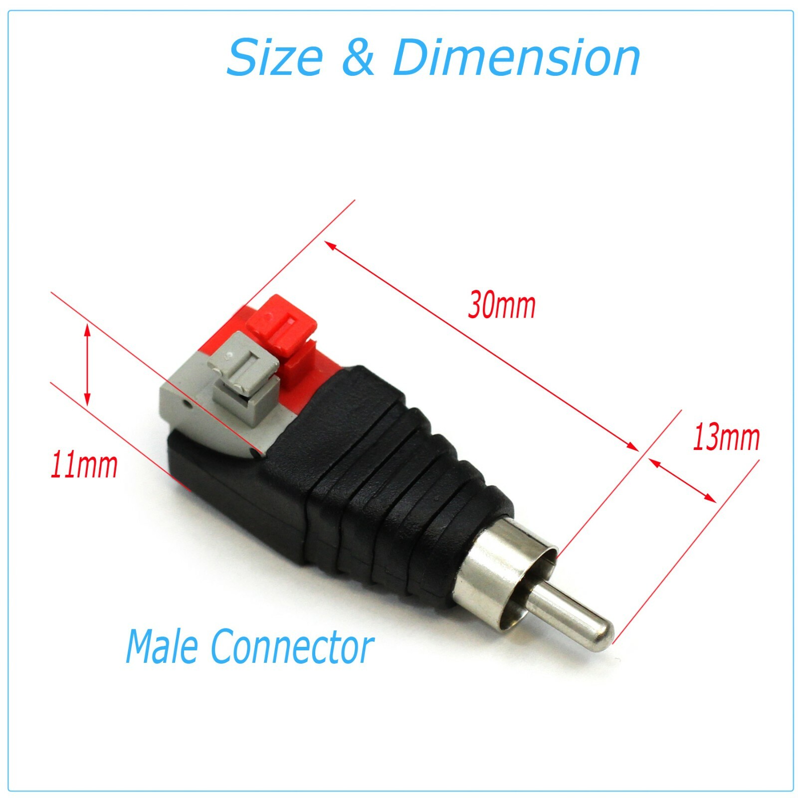 10 Pcs Speaker Wire Cable To Audio Male RCA Connector Adapter Jack Plug US