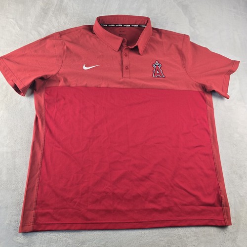 新品　Angels　NIKE　MLB　エンジェルス　ポロシャツ メンズL Nike MLB Authentic Collection Mens XXL Red Performance Polo
