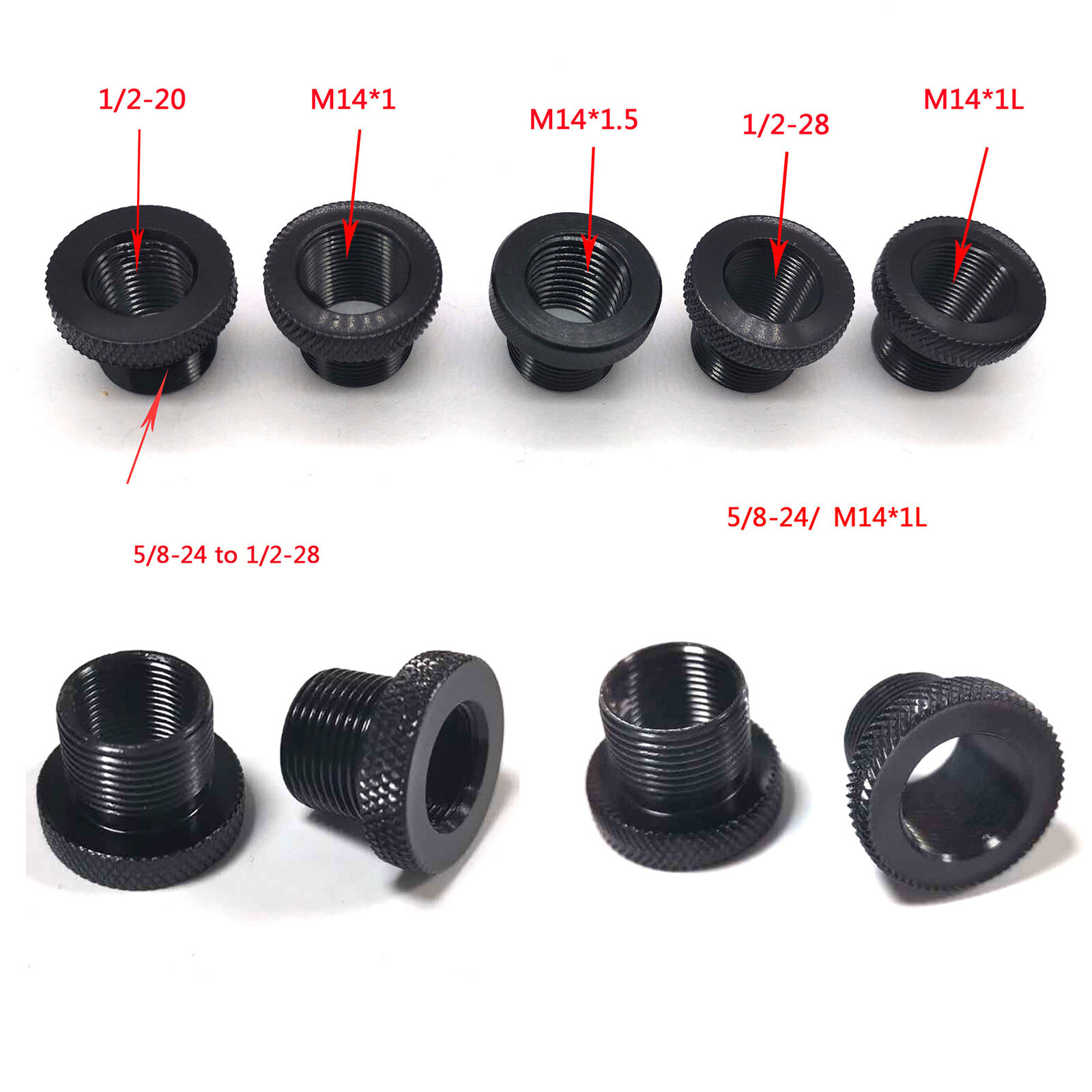 1/2-28 ID to 5/8-24 OD Threaded Adapter Fuel Filter Adapter Oil
