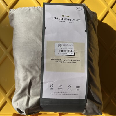 Threshold Full 400 Thread Count Solid Performance Sheet Set Tahoe Khaki