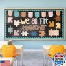 VABAMNA Bulletin Board Decorations, Puzzle Pieces for Bulletin Board, 45pcs Motivational Accents Puzzle Cutouts for Teacher School Supplies Boho Classroom Welcome Back to School Door Wall Decors