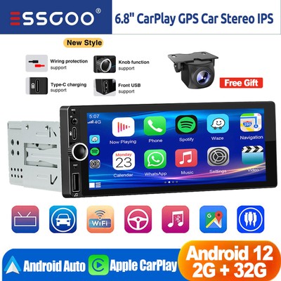 ESSGOO Car Radio Stereo with Backup Camera Bluetooth Apple/Android Carplay 4 USB