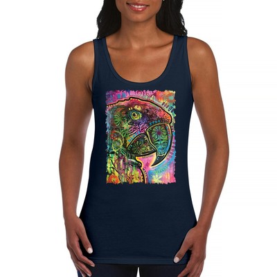 Dean Russo Colorful Parrot Women's Tank Top Cute Exotic Bird Beak Feather
