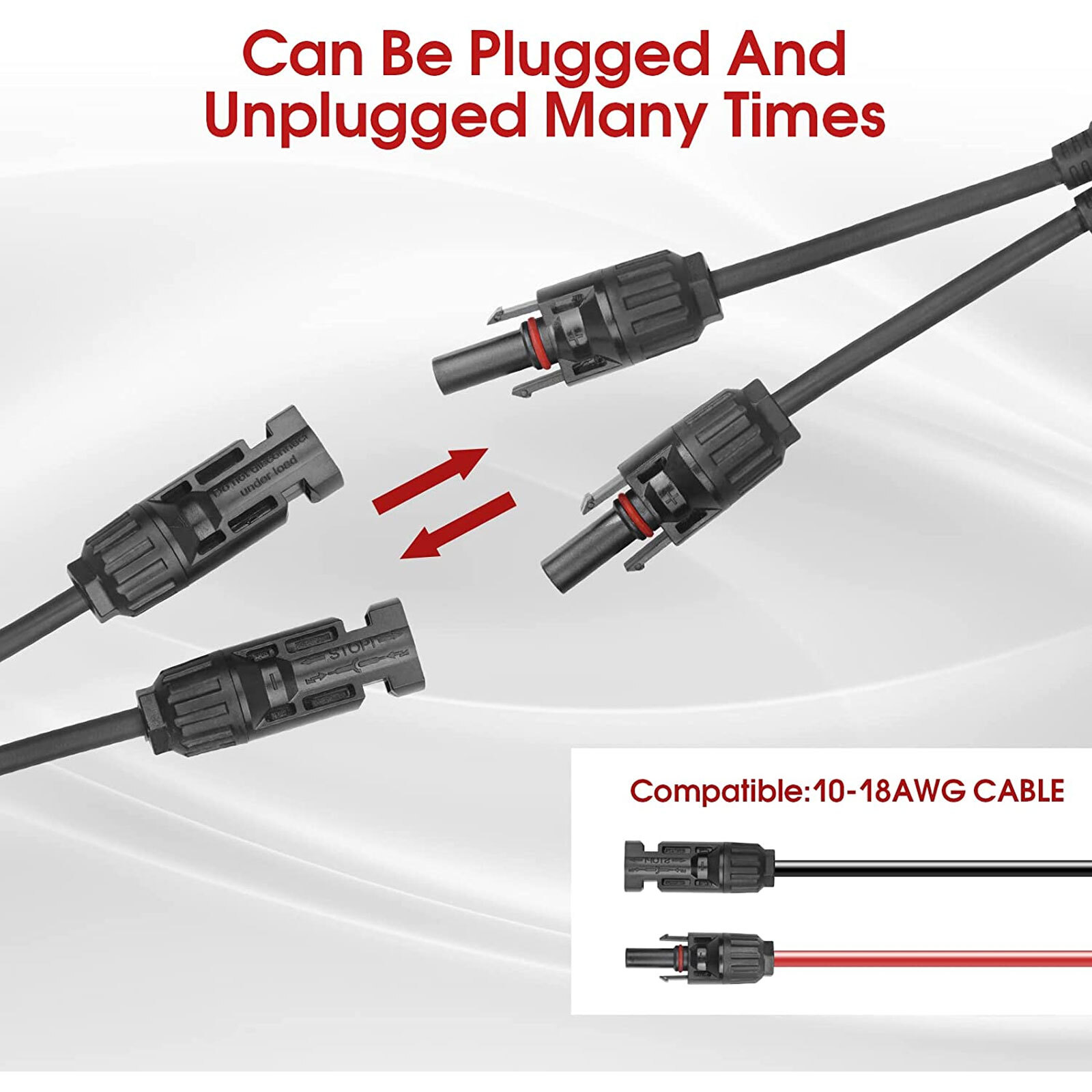 Solar Panel Y Branch Cable Waterproof Connection Adapter Connector Extension US