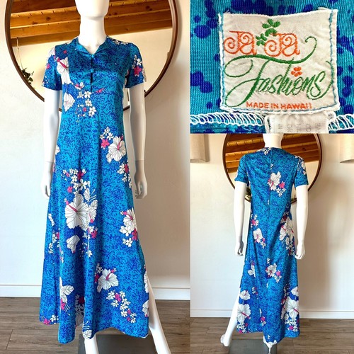 JaJa Fashions　ヴィンテージ　ハワイアンドレス　Hawaii製 VTG JAJA FASHIONS HAWAII FLOWER POWER GROOVY HAWAIIAN MAXI