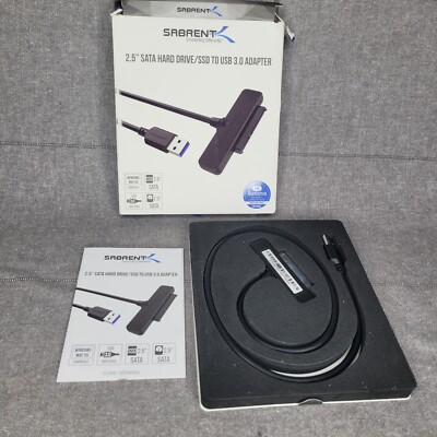 Sabrent EC-SSHD USB 3.1 Type-A to 2.5'' SATA II Adapter Cable Adapter - Black