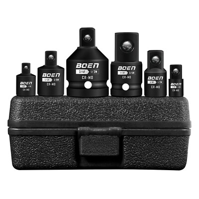 6 Piece Impact Socket Adapter and Reducer Set, 1/4'' 3/8'' 1/2'' 3/4'' Drive Socket