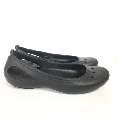 Crocs Womens 8 Kadee Ballet Flat Black Slip On Shoe Comfort