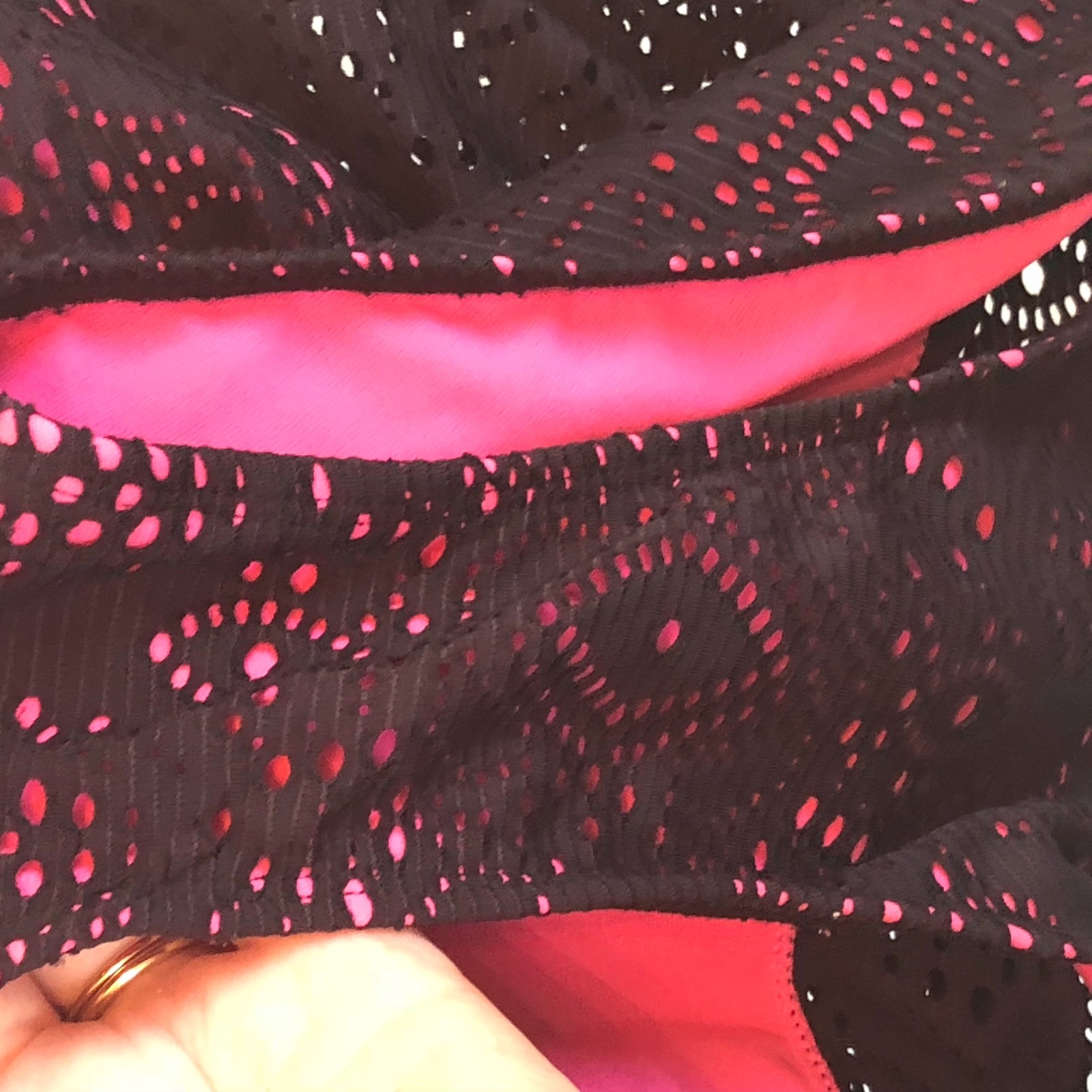 OP Junior Pink & Black 1 piece Bathing Suit Size 11-13