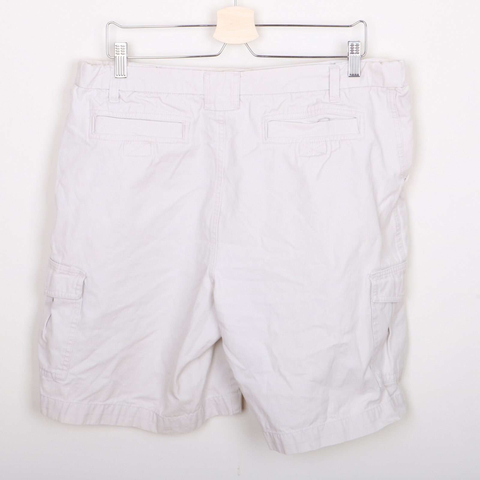 Falls Creek Khaki Casual Shorts Men 38 Elastic Adjustable Waist