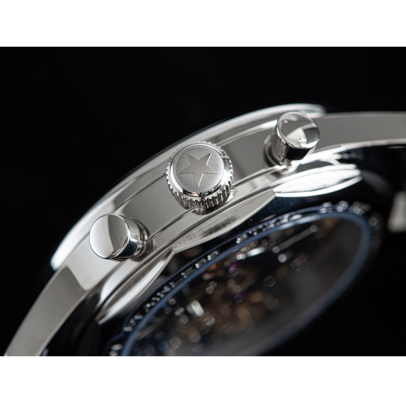 Pre-owned Sugess Suchp005k V2 Swanneck Exhibition Case Back Chrono Mens Watch Seagull 1963