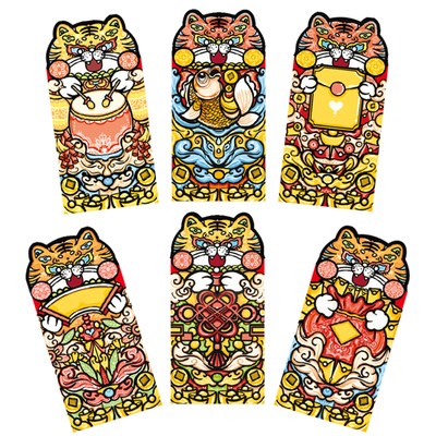 6pcs/bag New Year Red Packets Adorable Multi-function Exquisite 2022 Propitious