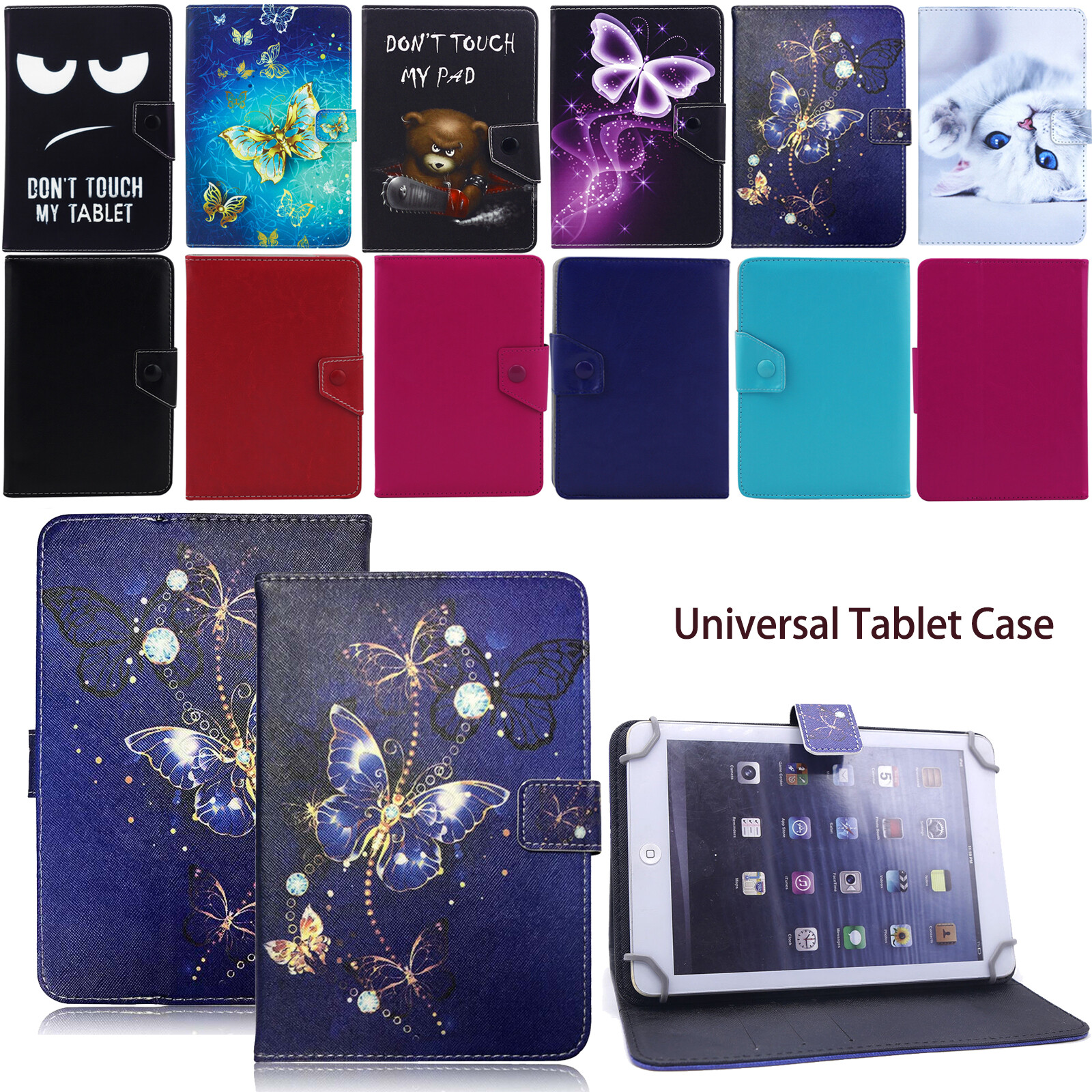 Universal 10/10.1 Inch Protective Leather Stand Cover Case F