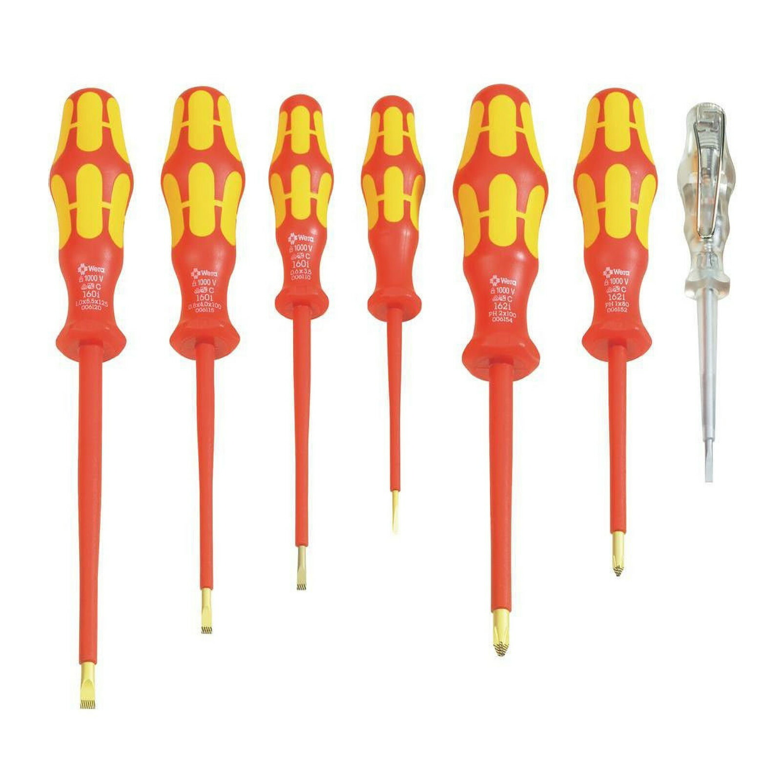 Wera 7Pc Kraftform Plus 160i/7 Lasertip 1000V VDE Insulated Screwdriver