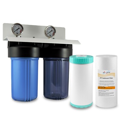 Whole House Water Filtration  Well Water System 10''x 4.5''  PVC Thread 3/4'' ports
