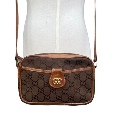 Vintage Gucci Monogram GG Ophidla Small Mini Crossbody Bag Camera Bag 70s