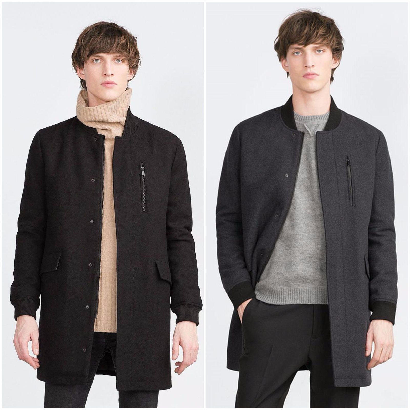 long bomber jacket mens zara