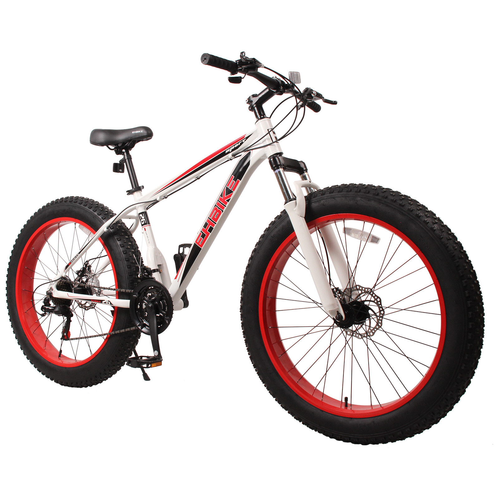 NEW 26 in Fat Tire Bikes Full Suspension Mountain Bike Men 21 Speed MTB Bicycle