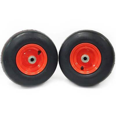 (2) Pneumatic Tire Assemblies 11x4.00-5 Fits Kubota Z100 K3011-18020 K3011-18030