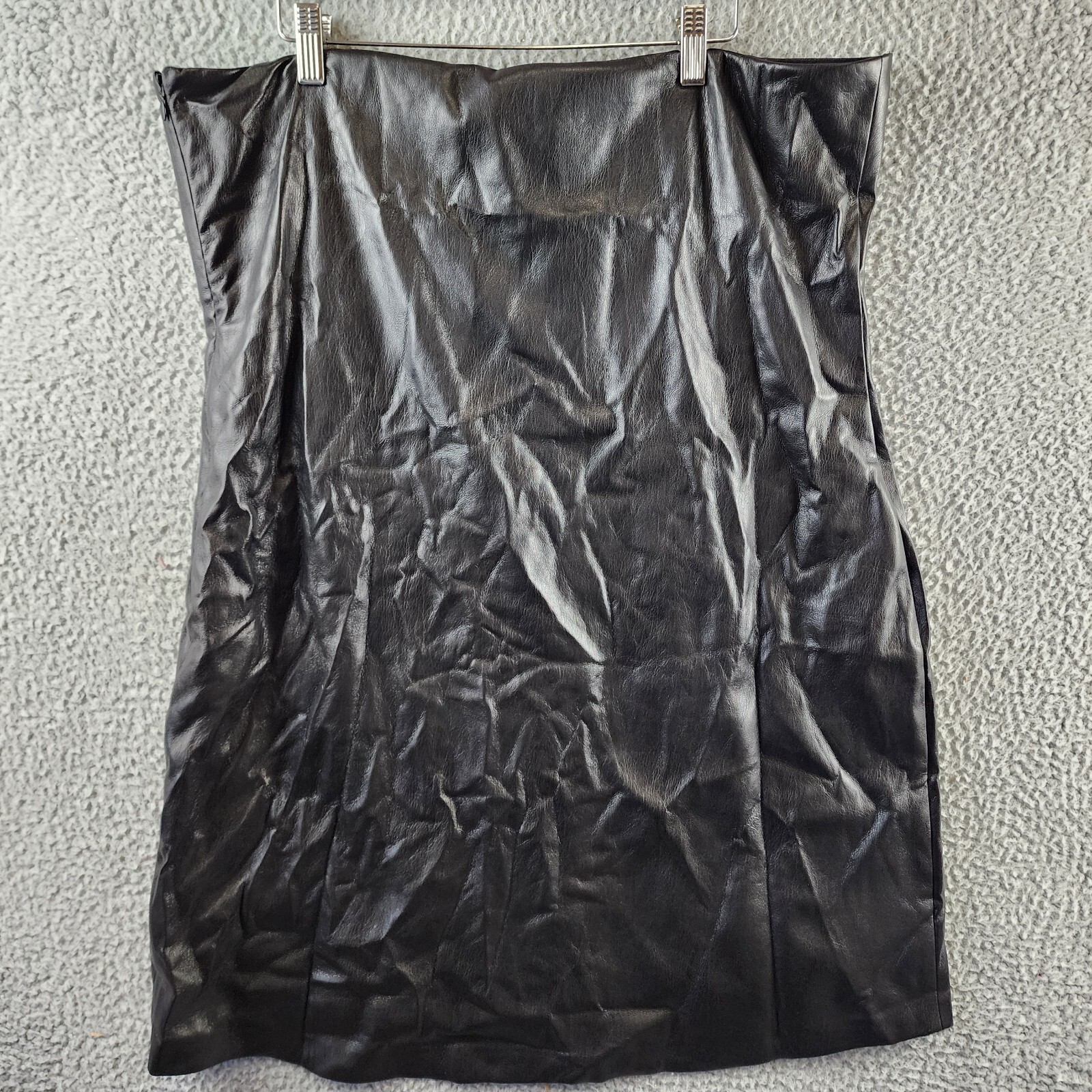 Good American Faux Leather Tube Mini Dress Women's 6 Black Side Zip Closure - Picture 11 of 13