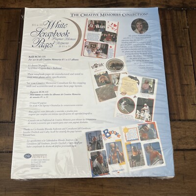 n Open 12 Sheets Creative Memories 8 1/2 X 11 Scrapbook Refill Pages RCM-11S
