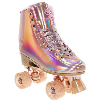 JajaHoho Roller Skates for Women, Holographic High Top PU Leat...