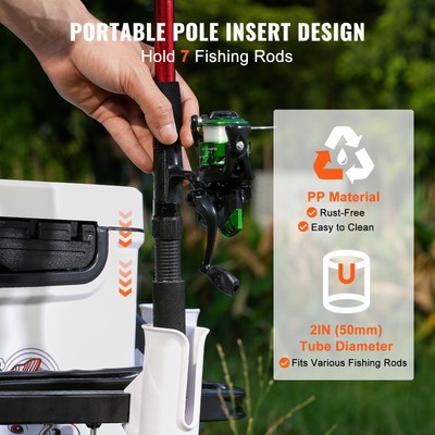 VEVOR Beach Fishing Cart Fishing Trolley 200 lbs with Balloon Tires for Sand