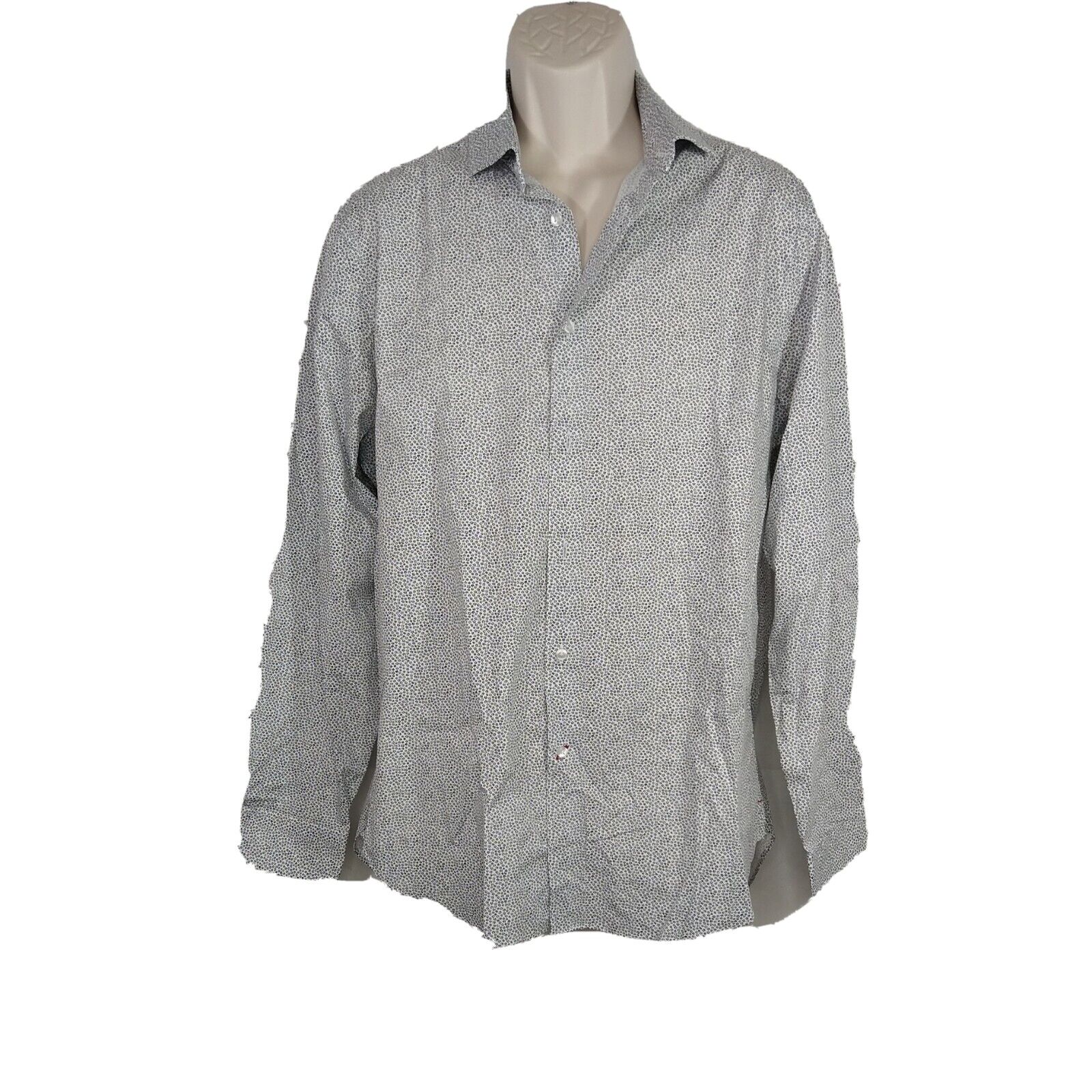 1670 Brand Slim Fit Stretch Button Up Dress Shirt Men Size 17 ...