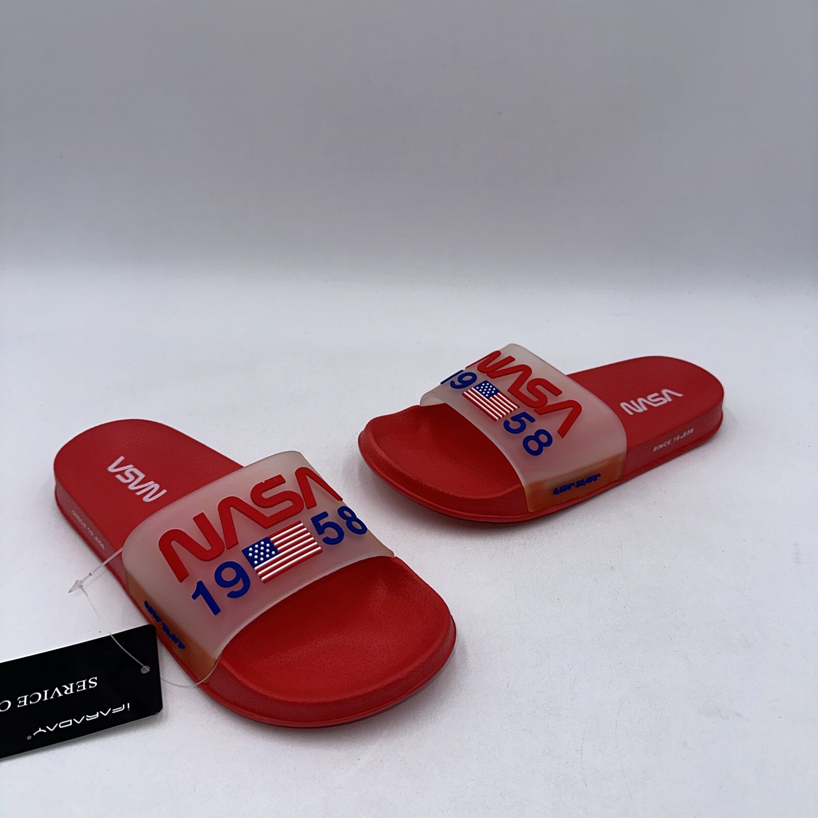NASA Slides Sandal Women Red/Clear Rubber Size 6(37) | eBay display picture 2