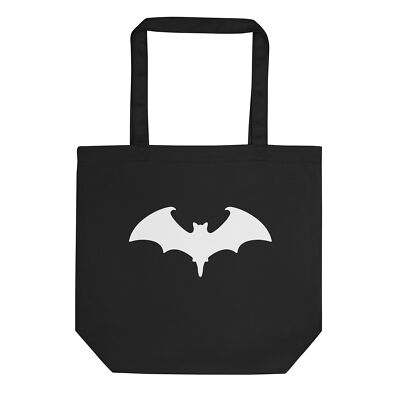 White Vampire Bat Goth Style Halloween Eco Tote Bag