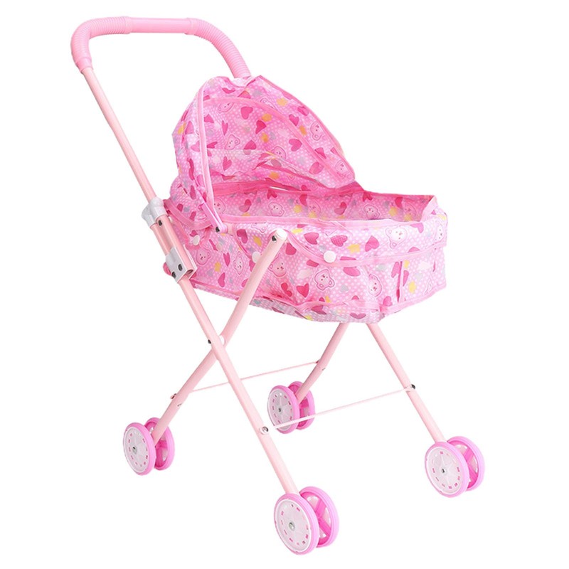 Baby Doll Stroller Cribs Cradles Nursery Role Play Children Game Toys Kid Gift