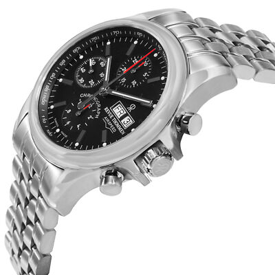 Pre-owned Revue Thommen 17081.6134 'pilot' Black Dial Ss Bracelet Chronograph Watch