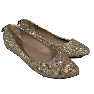 Mix No. 6 Sparkly Gold Ballet Flats Shoes Pointed Toe Wedding