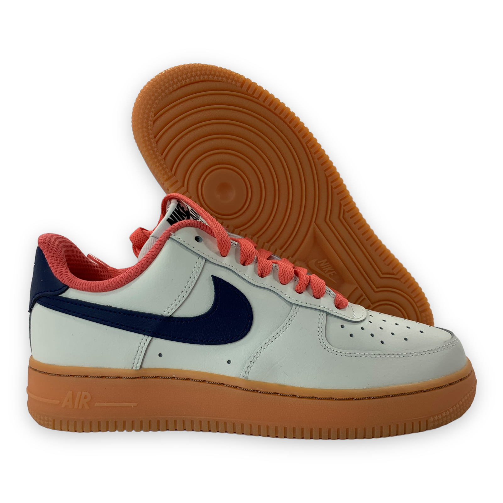 

Женские кроссовки Nike WMNS Air Force 1 Low By You ID, белые, темно-синие, оранжевые, 7, Белый, Nike Air Force 1