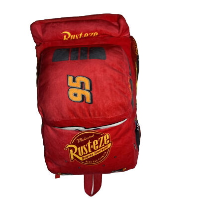 Disney Pixar Lightning McQueen Rust-eze Adjustable Zipper Backpack Red Race Car