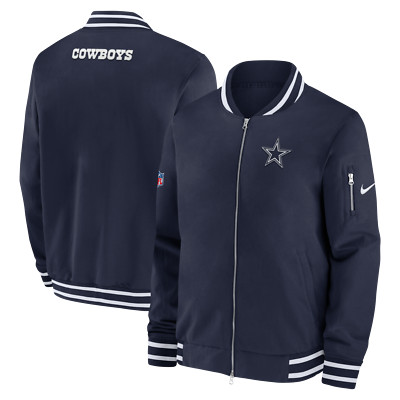 Dallas Cowboys  Men's Sideline Nike Coaches Bomber Jacket - Navy