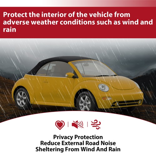 Black Convertible Soft Top Heated Glass Window For Volkswagen Beetle 2003-2010