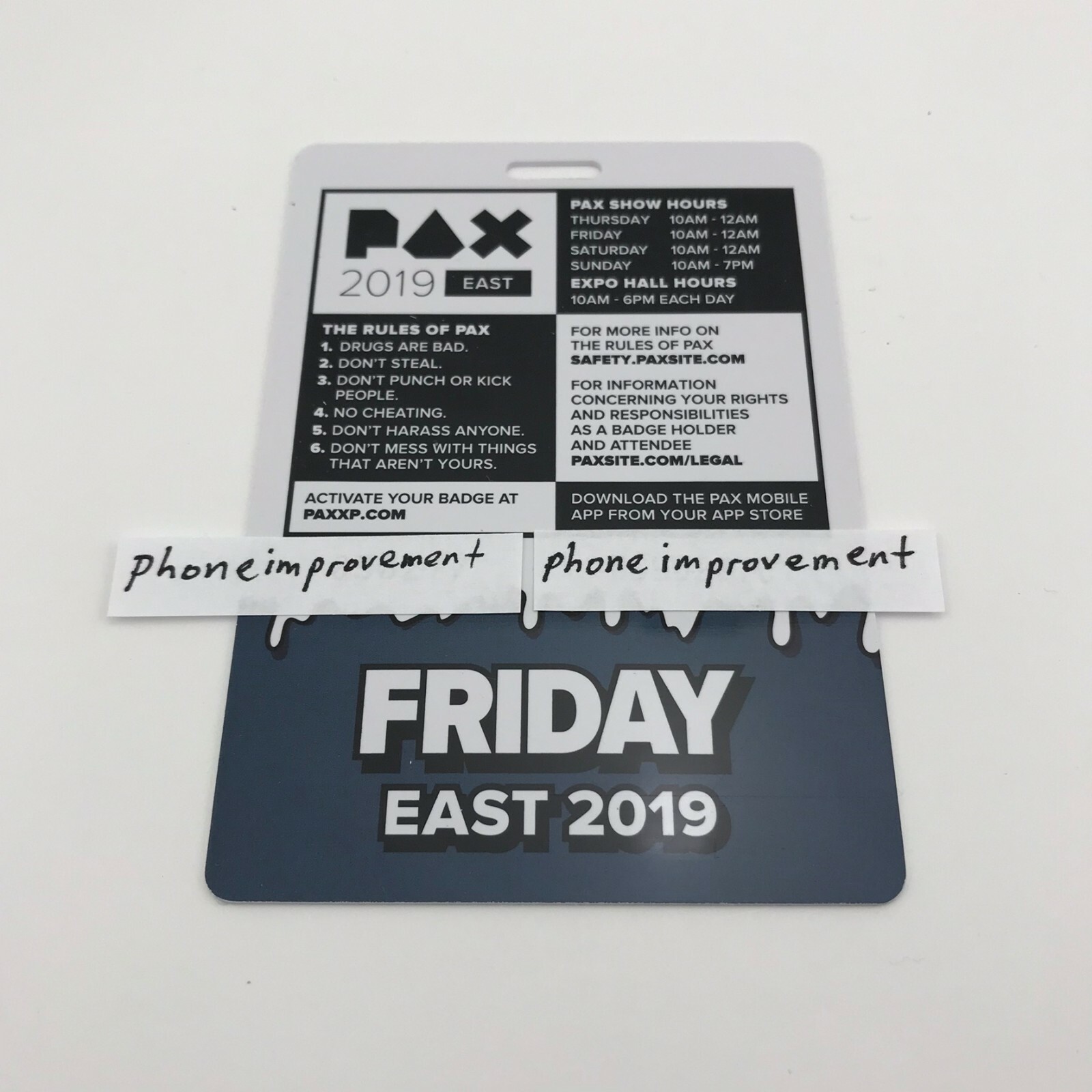 PAX East 2019 Friday & Saturday Admission Badges Tickets FREE NEXT DAY DELIVERY