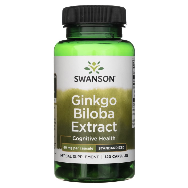 Swanson Ginkgo Biloba 24% (Ginkgo Biloba) 60mg, 120 Capsules