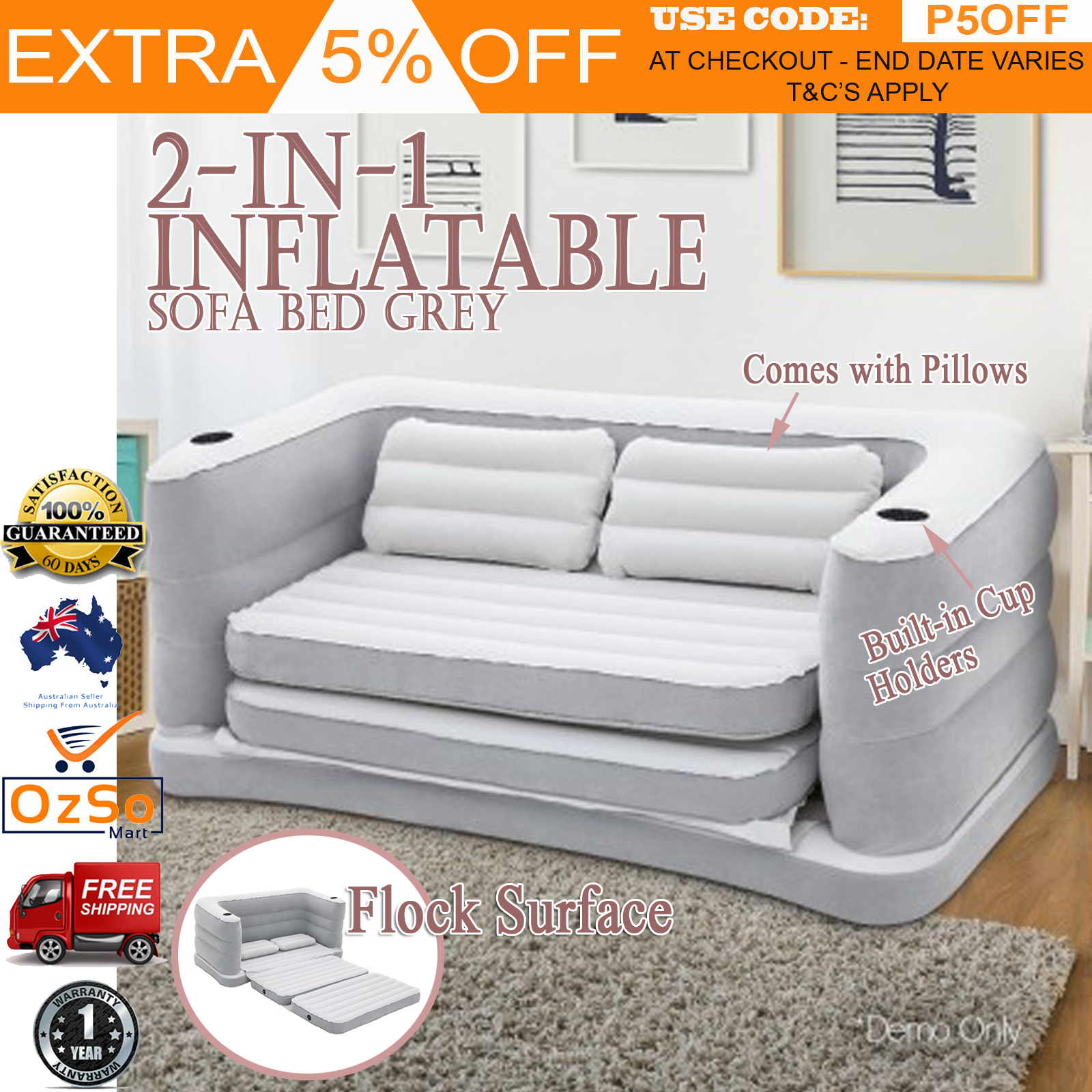 Inflatable Sofa Bed Air Couch In Outdoor Lounge Chair Mattress