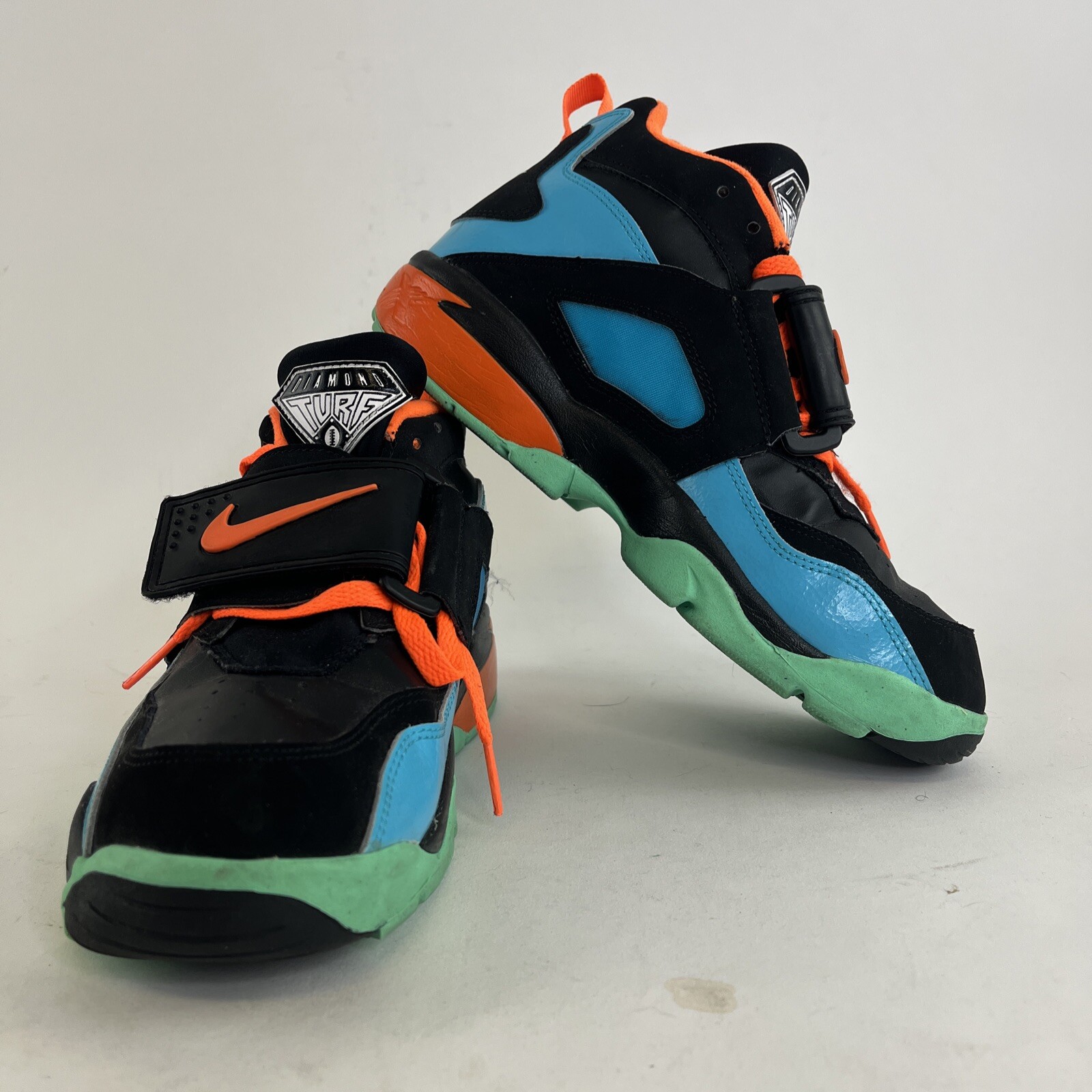 Nike Air Diamond Turf 2 II Size 6Y Black Gamma Blue Deion Sanders