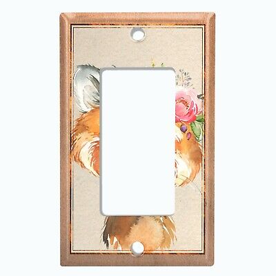 Metal Light Switch Cover Wall Plate For Nursery CUTE BABY ANIMAL RACCOON ANM036