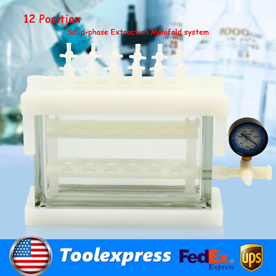 12 Position solid phase extraction vacuum SPE manifold e For Lab areas USA